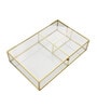 Golden Glass Multipurpose 3 Compartment Jewellery Make Up Organiser