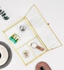 Golden Glass Multipurpose 3 Compartment Jewellery Make Up Organiser