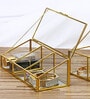 Golden Aelia Metal And Glass Multipurpose Jewellery Make Up Organiser