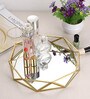 Gold & Metal And Glass Octagonal Vanity Tray Jewellery Organiser