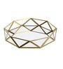 Gold & Metal And Glass Octagonal Vanity Tray Jewellery Organiser