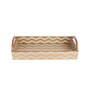 Gold & Silver MDF Wood Chevron (Set of 3) Serving Tray