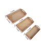 Gold & Silver MDF Wood Chevron (Set of 3) Serving Tray