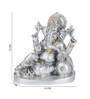 Gold & Silver Resin Little Sitting Ganesha 13 Inch Religious Idol (1 Pc)