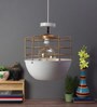 Gold & White Aluminum Single Hanging Light