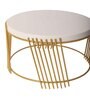Gold & White Round Metal Buffet Platter Set of 2