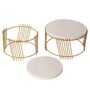 Gold & White Round Metal Buffet Platter Set of 2
