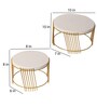Gold & White Round Metal Buffet Platter Set of 2
