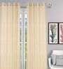 Gold Abstract Cotton Blend 8 Ft Light Filtering Eyelet Door Curtain