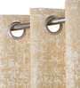 Gold Abstract Cotton Blend 8 Ft Light Filtering Eyelet Door Curtain