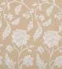 Gold Floral Cotton Blend 5 Ft Light Filtering Eyelet Window Curtain