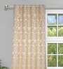 Gold Floral Cotton Blend 5 Ft Light Filtering Eyelet Window Curtain