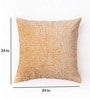 Gold Solid Polyester Blend 24 x 24 Inches Cushion Cover
