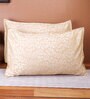 Gold Patterned 210TC Cotton Blend 17 x 27 Inches Pillow Covers (Set of 2)