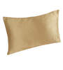 Gold Solid 210TC Satin 17 x 27 Inches Pillow Covers (Set of 2)