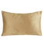 Gold Solid 210TC Satin 17 x 27 Inches Pillow Covers (Set of 2)