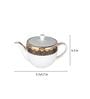 Gold 1.4 Ltrs White & Black Bone China Tea Pot