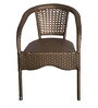 Gold Wicker Patio Table and Chair Set in Golden Corduroy with 4 Chairs