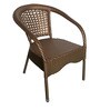 Gold Wicker Patio Table and Chair Set in Golden Corduroy with 4 Chairs