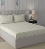 Gold Abstract 200 TC 100% Cotton Queen Sized Bed Sheets with 2 Pillow Covers
