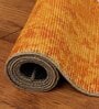 Gold Abstract Polyester 9' X 12' Machine Made Carpet
