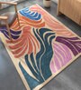Gold Abstract Wool 6'5 ft X 9'8 ft Hand Tufted Carpet