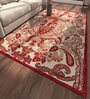 Gold Abstract Wool and Viscose 6 ft X 9 ft Hand Tufted Carpet