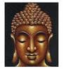 Gold Acrylic Canvas Golden Buddha On Lace Fabric Unframed Original Painting