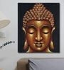 Gold Acrylic Canvas Golden Buddha On Lace Fabric Unframed Original Painting