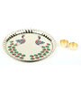 Gold Acrylic Puja Thali Peacock Design