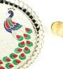 Gold Acrylic Puja Thali Peacock Design