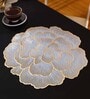 Golden Floral Shaped Textured PVC Dining Table Placemat