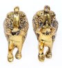 Gold Aluminium Elephant Pair Carved Idol