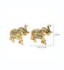 Gold Aluminium Elephant Pair Carved Idol