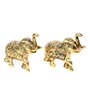 Gold Aluminium Elephant Pair Carved Idol