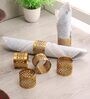 Gold Etching Napkin RIng Set of 6