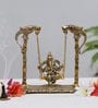 Gold Aluminium Ganesha On A Swing Idol