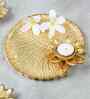 Gold Aluminium Pooja Thali