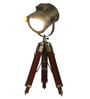 Atlier Gold Aluminium Shade Table Lamp With Mango wood Base