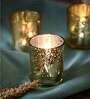 Gold Aluminium T-Light Holders (Set of 6)