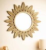 Gold Engineered Wood Museum Decorative Mirror