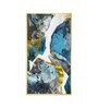 Gold and Blue Abstraction Glass Finish Vertical Wall Art