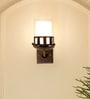 Mendeleev Gold and Brown Metal and Glass Wall Sconces