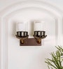 Astros Gold and Brown Metal and Glass Wall Sconces