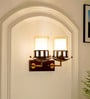 Astros Gold and Brown Metal and Glass Wall Sconces