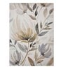 Gold and Grey Floral Polypropylene 7 ft x 5 ft Machine Made Carpet