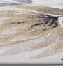 Gold and Grey Floral Polypropylene 7 ft x 5 ft Machine Made Carpet