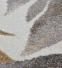 Gold and Grey Floral Polypropylene 7 ft x 5 ft Machine Made Carpet