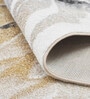 Gold and Grey Floral Polypropylene 9 ft x 6 ft Machine Made Carpet