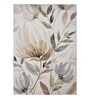 Gold and Grey Floral Polypropylene 9 ft x 6 ft Machine Made Carpet